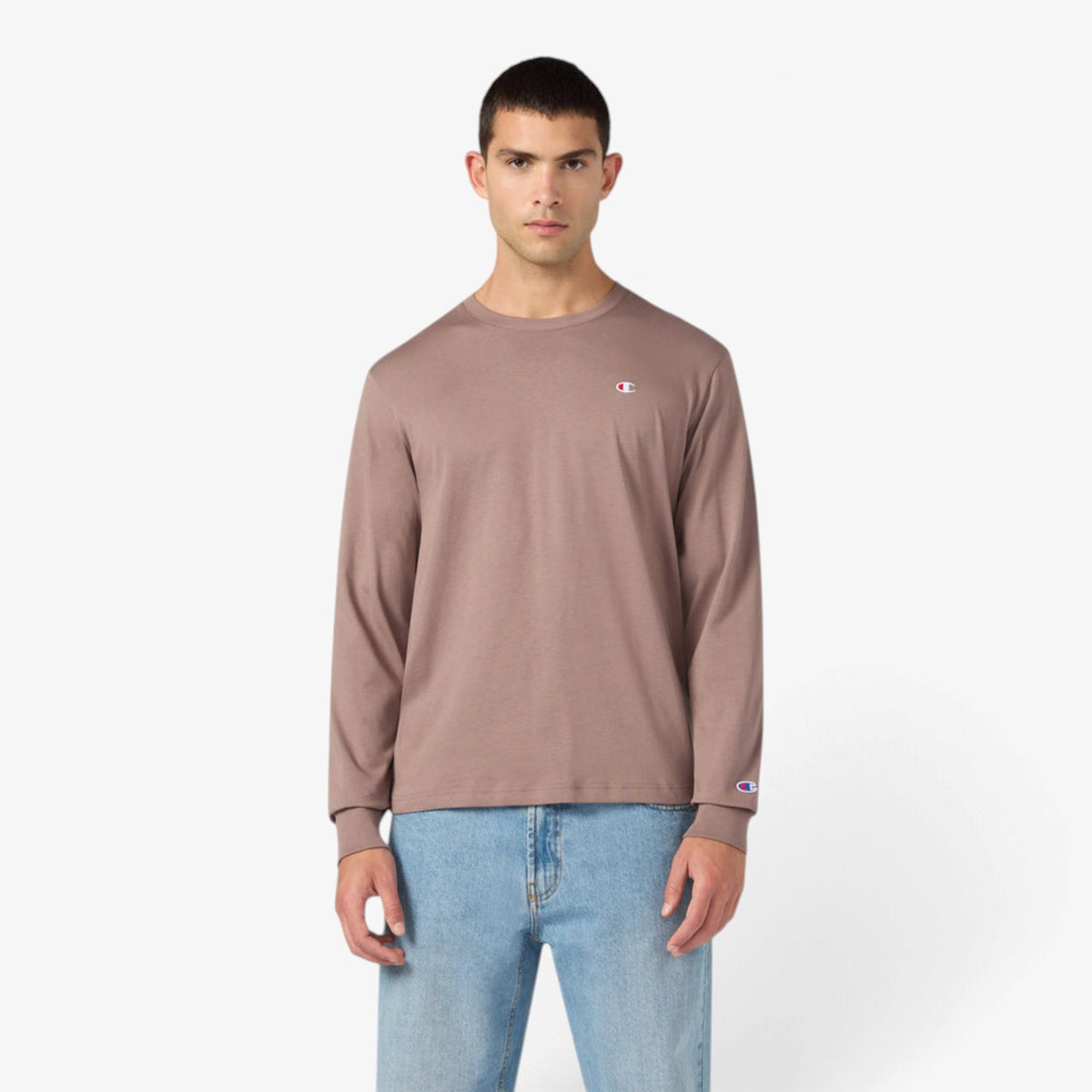 Champion | T-Shirt in cotone color Terracotta a maniche lunghe 223077-MS513