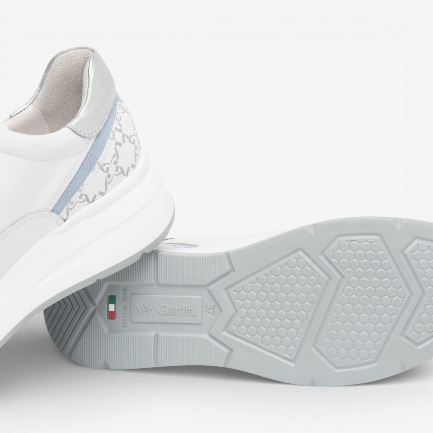 Nero Giardini| Sneakers in pelle con dettagli logati e cerniera