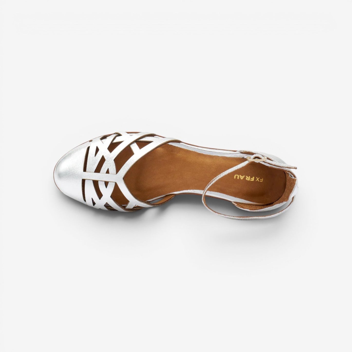 Frau | Ballerine in pelle laminata e traforata