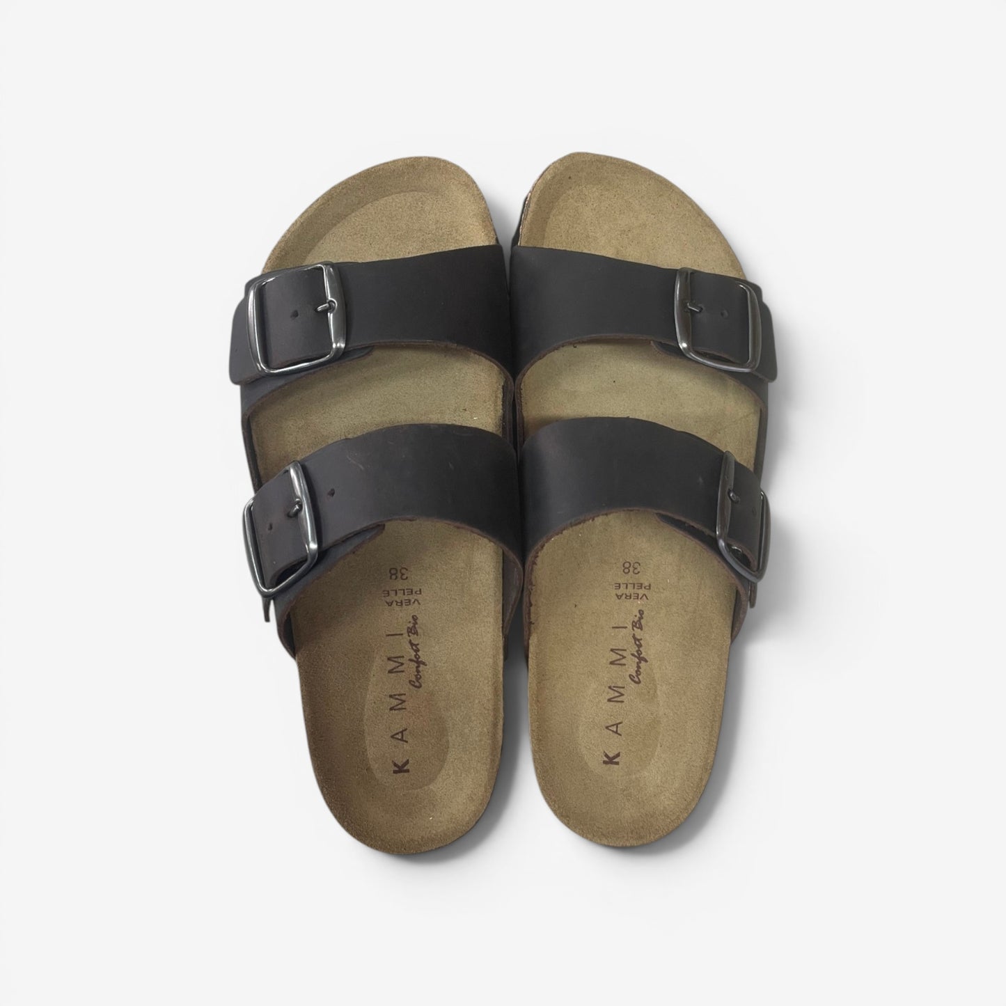 Kammi | Ciabatta a doppia fascia con fibbia in pelle