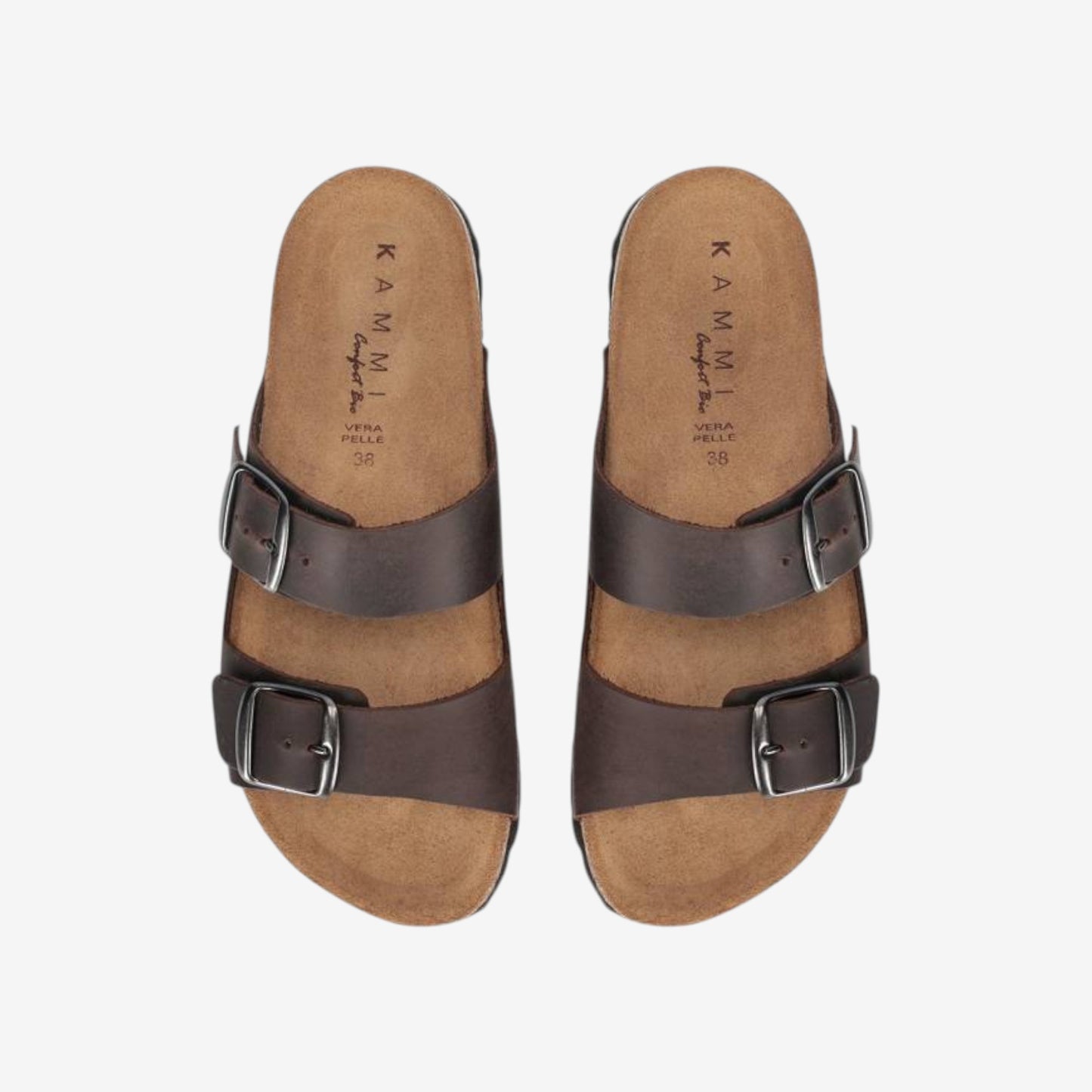 Kammi | Ciabatta a doppia fascia con fibbia in pelle
