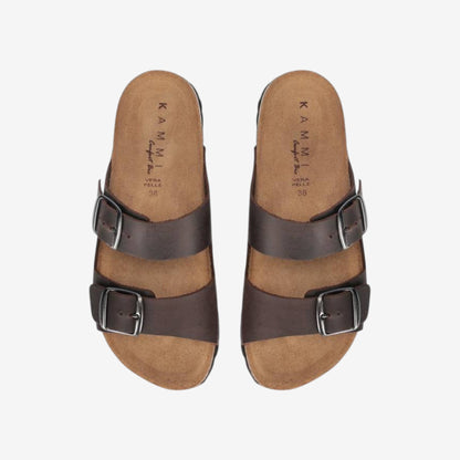 Kammi | Ciabatta a doppia fascia con fibbia in pelle