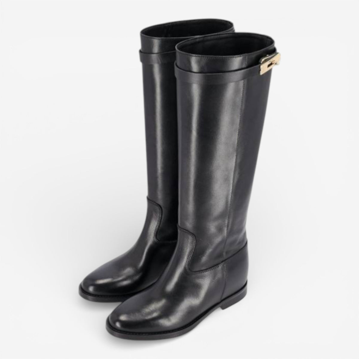 Kammi | Stivale 1853-38H in pelle con cinturino e zeppa interna