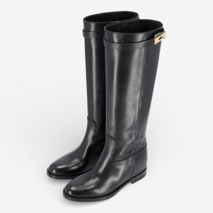 Kammi | Stivale 1853-38H in pelle con cinturino e zeppa interna