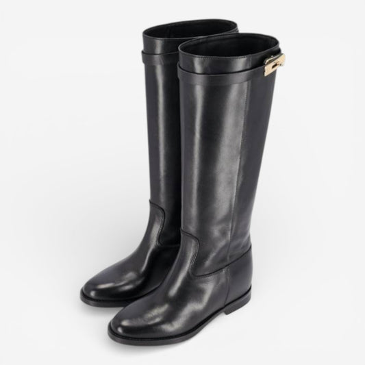 Kammi | Stivale 1853-38H in pelle con cinturino e zeppa interna