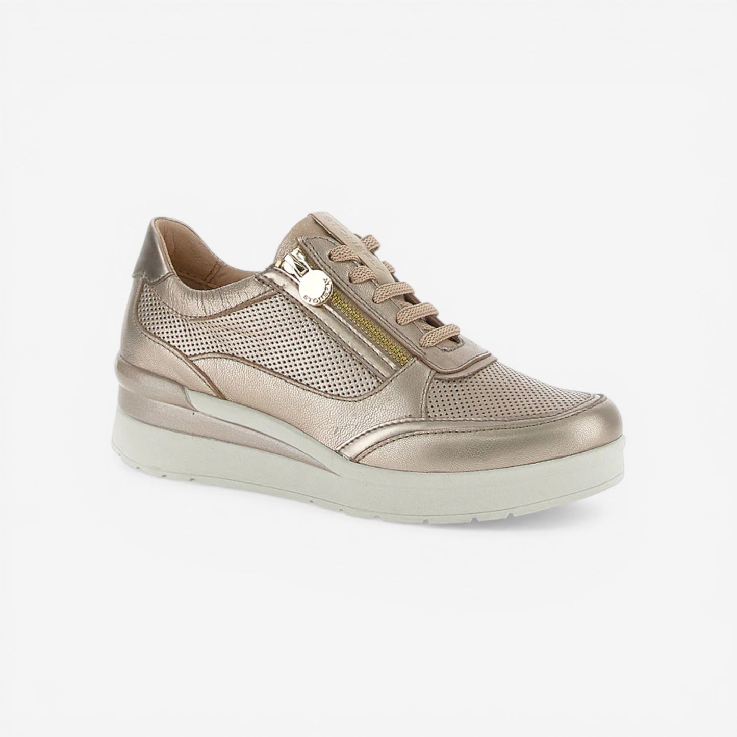 Stonefly | Sneakers Cream 52 Zip Laminato