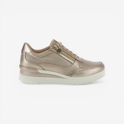 Stonefly | Sneakers Cream 52 Zip Laminato