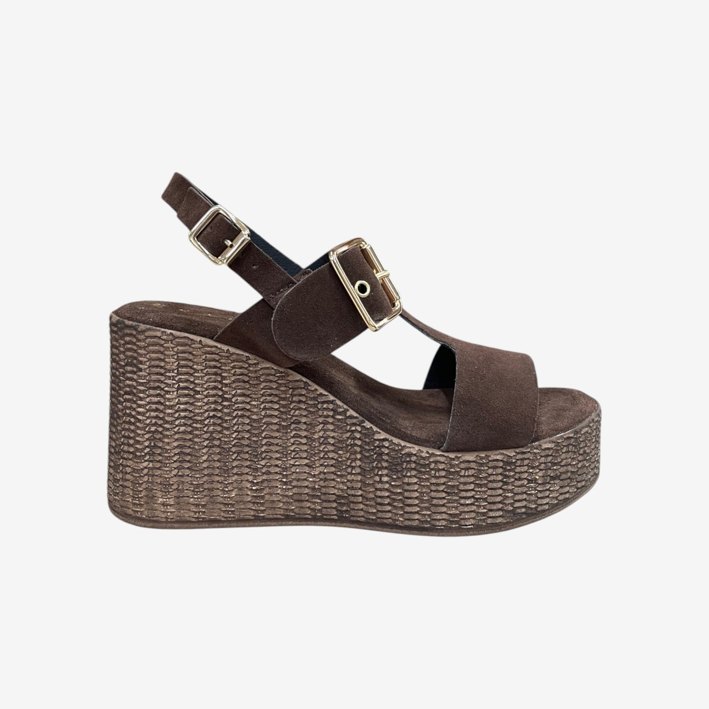 Kammi | Sandalo con zeppa in pelle scamosciata