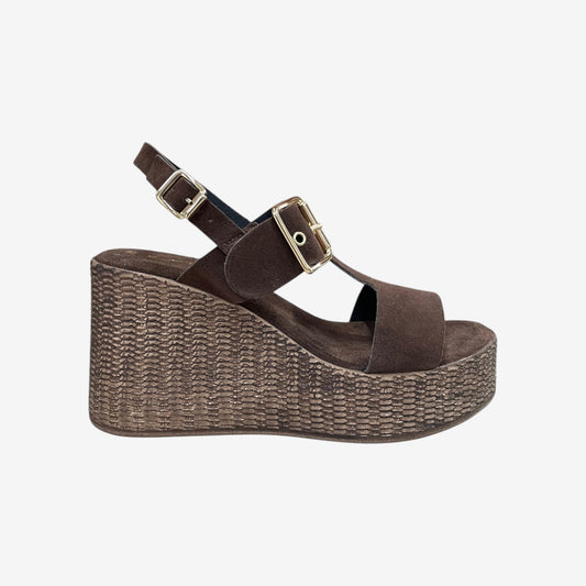 Kammi | Sandalo con zeppa in pelle scamosciata