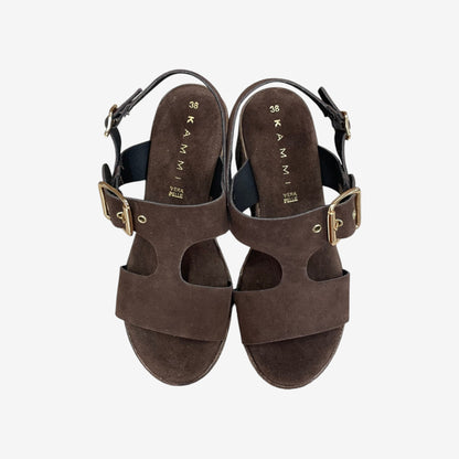 Kammi | Sandalo con zeppa in pelle scamosciata