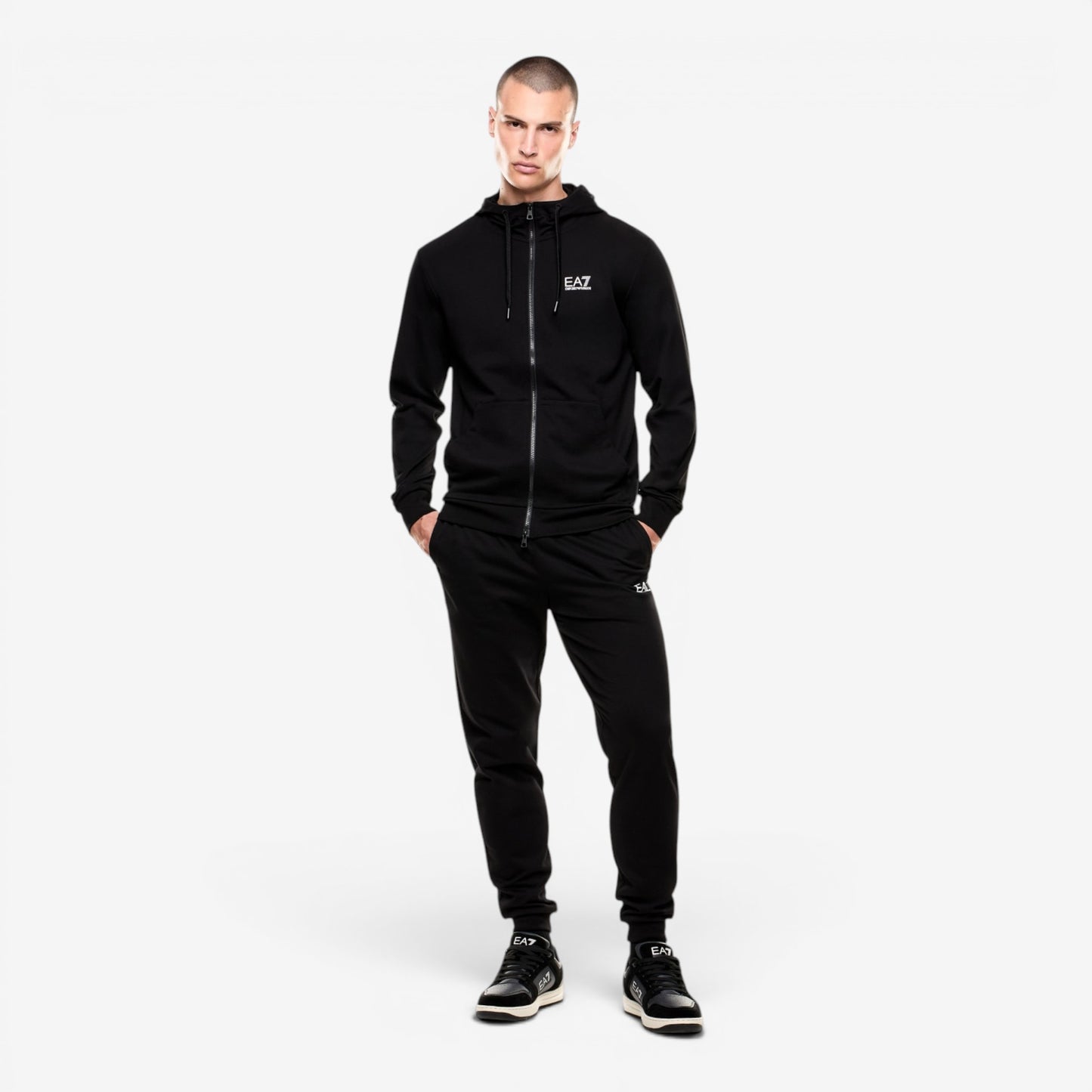 EA7 | Felpa Full Zip con banda laterale