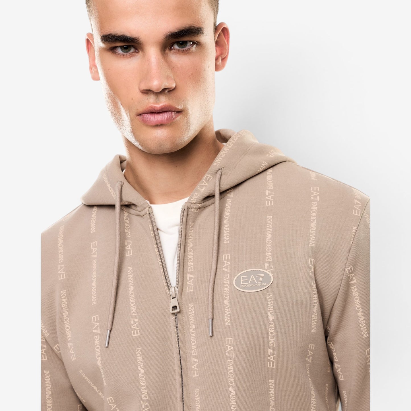 EA7 | Felpa Logata Full Zip con Cappuccio