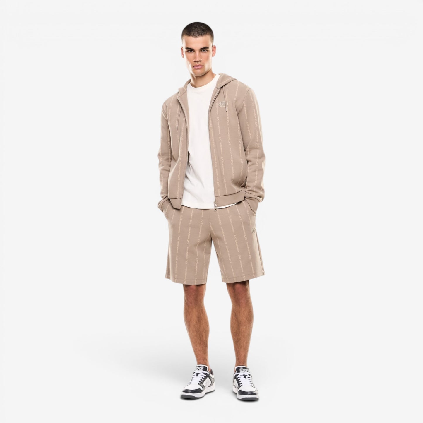 EA7 | Felpa Logata Full Zip con Cappuccio