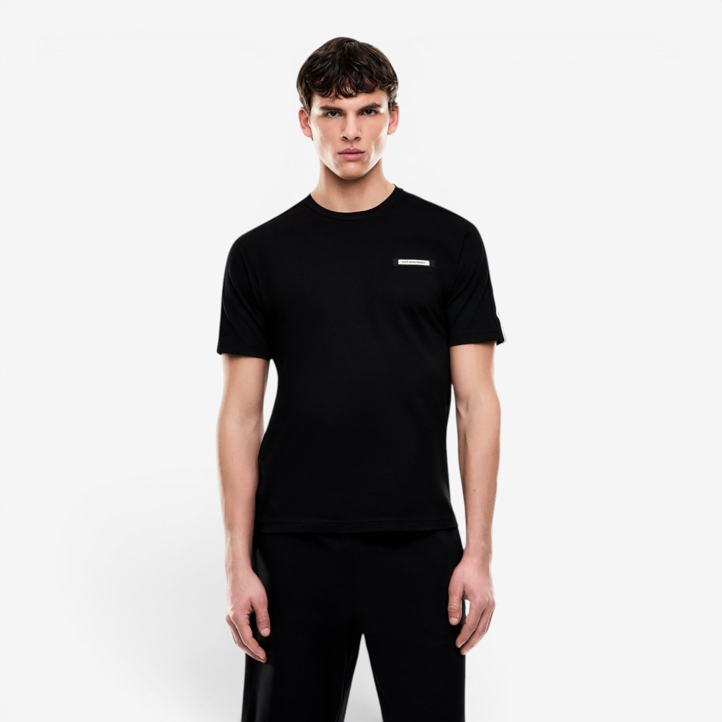 EA7 | T-shirt con patch gommato sul petto e banda laterale