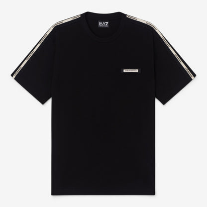EA7 | T-shirt con patch gommato sul petto e banda laterale