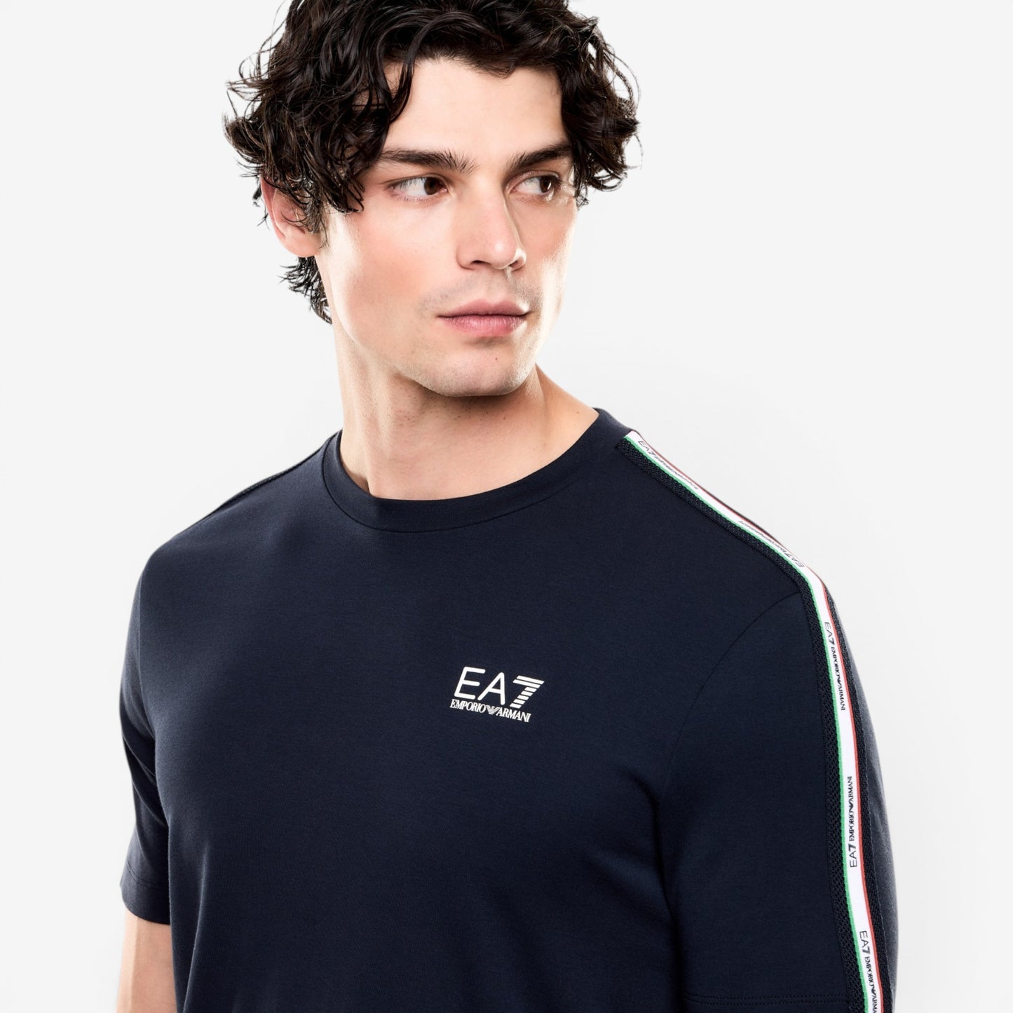 EA7 | T-Shirt Italia Limited Edition con banda laterale tricolore