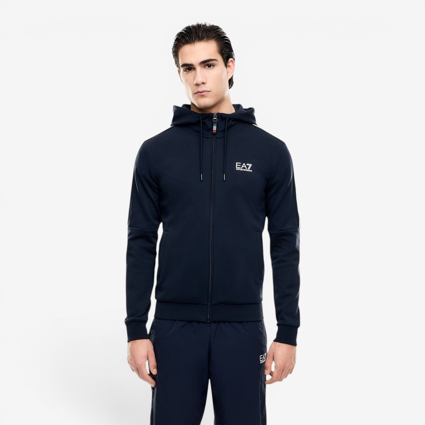 EA7 | Felpa Italia Limited Edition full Zip con cappuccio