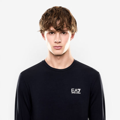 EA7 | T-Shirt a manica lunga con logo sul petto