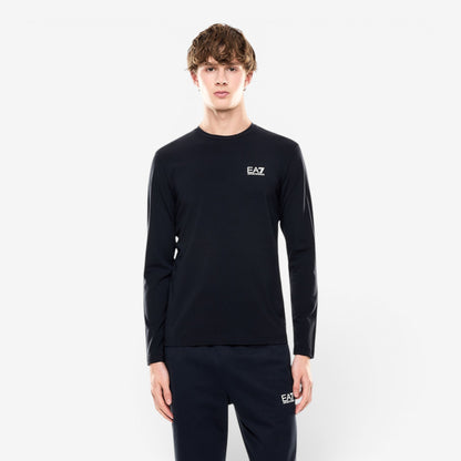 EA7 | T-Shirt a manica lunga con logo sul petto