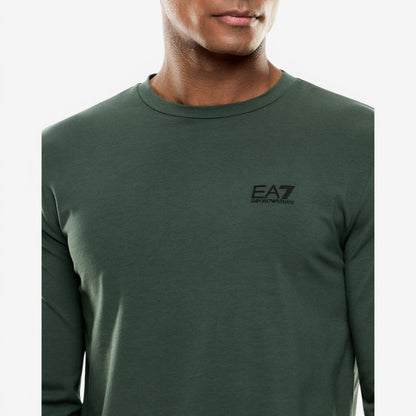 EA7 | T-Shirt a manica lunga con logo sul petto