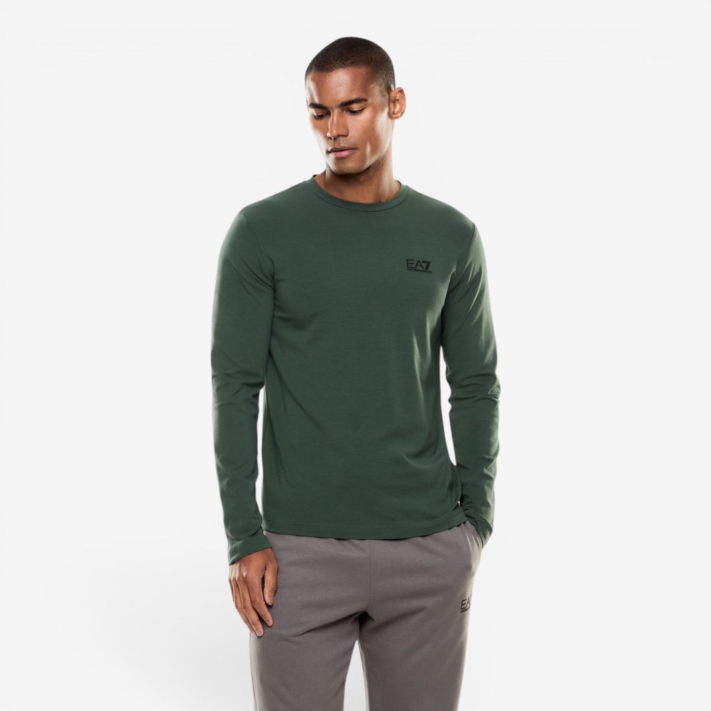 EA7 | T-Shirt a manica lunga con logo sul petto