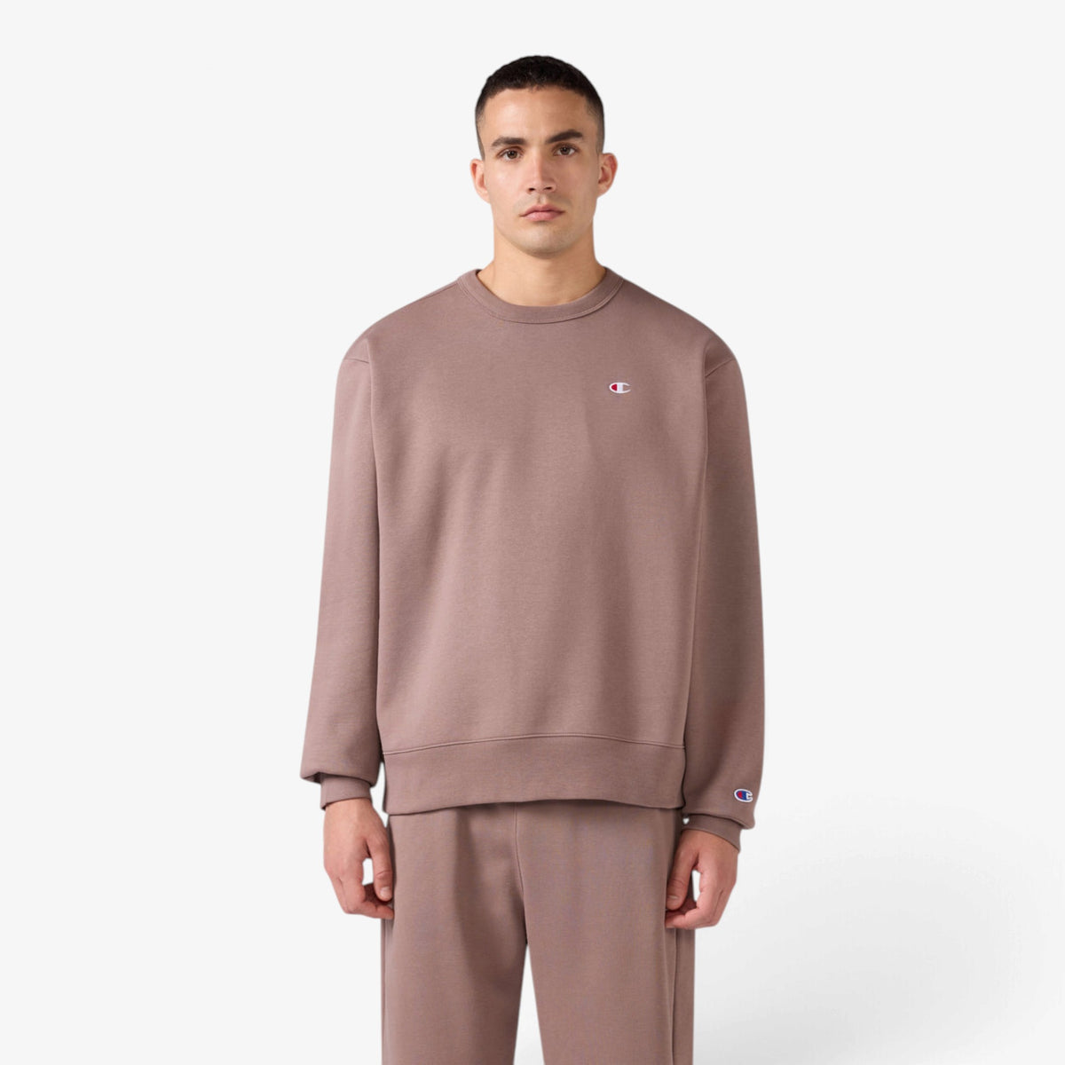Champion | Felpa Girocollo color Terracotta con interno Felpato 223075-MS513