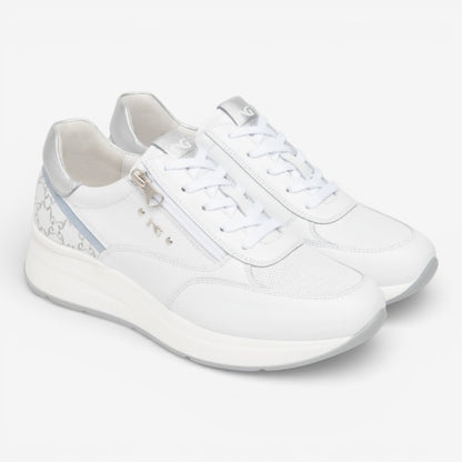 Nero Giardini|  Sneakers in pelle con dettagli logati e cerniera