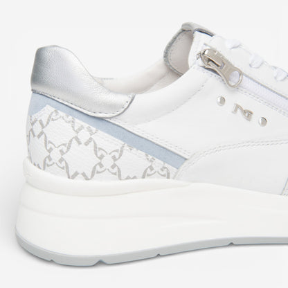 Nero Giardini|  Sneakers in pelle con dettagli logati e cerniera