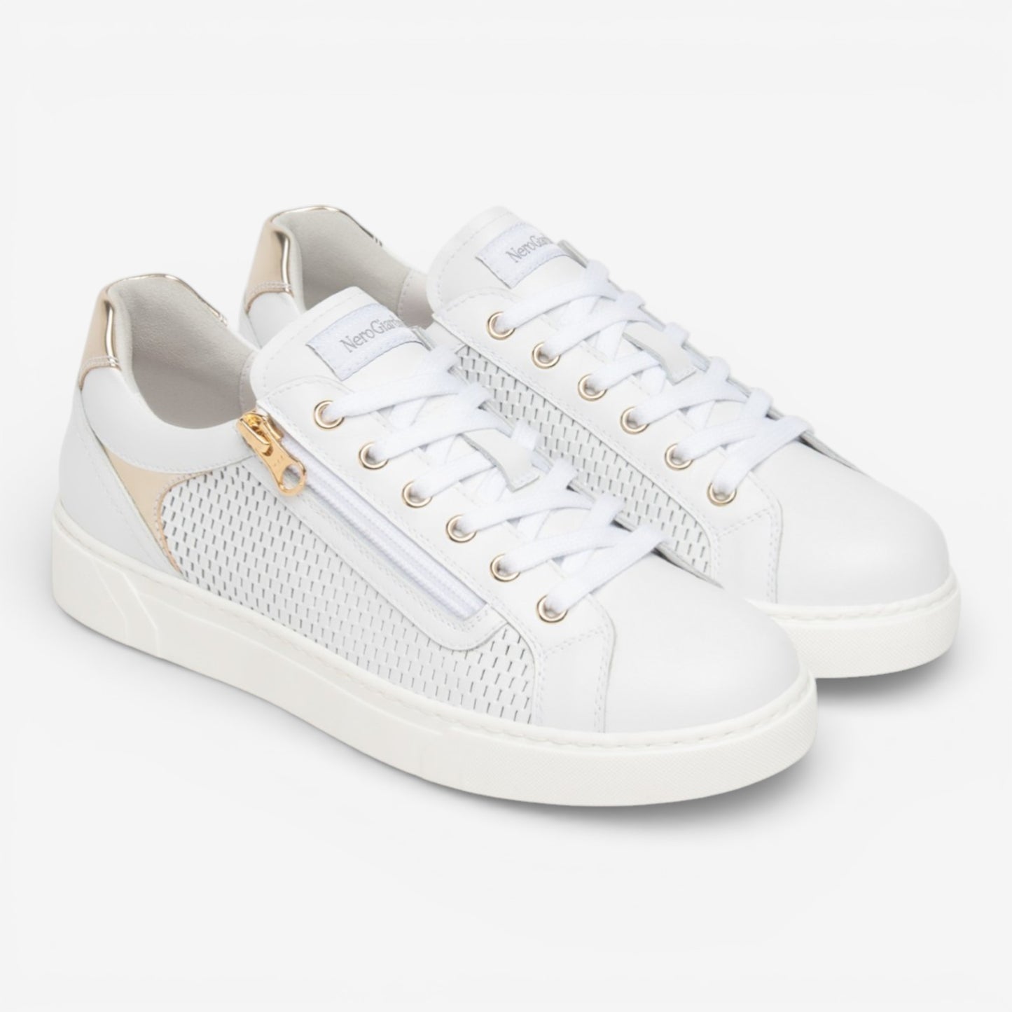 Nero Giardini | Sneakers in pelle traforata con cerniera laterale