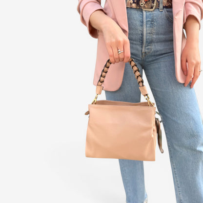 Kammi | Borsa Giorgia in pelle con manico corto intrecciato