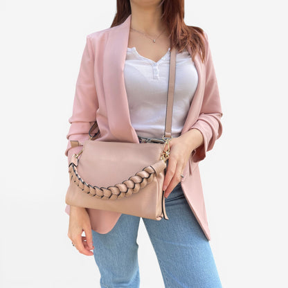 Kammi | Borsa Giorgia in pelle con manico corto intrecciato