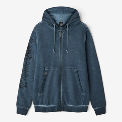 Scorpion Bay | Felpa Full zip con cappuccio color Verde petrolio MFE5231-24
