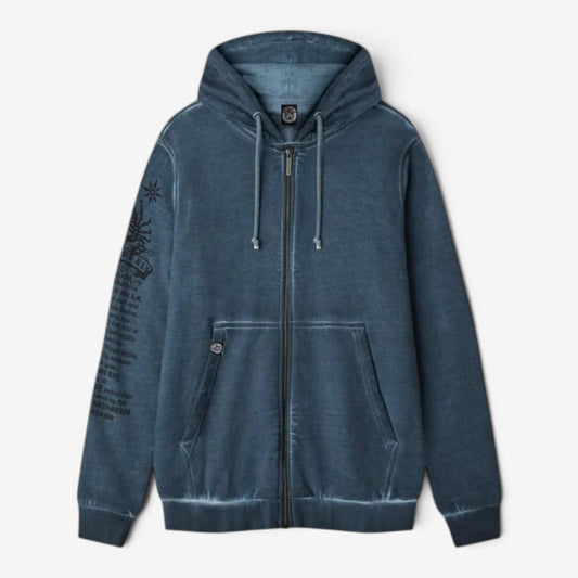 Scorpion Bay | Felpa Full zip con cappuccio color Verde petrolio MFE5231-24