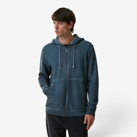 Scorpion Bay | Felpa Full zip con cappuccio color Verde petrolio MFE5231-24