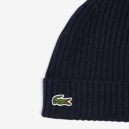 Lacoste | Berretto in lana spazzolata a costine