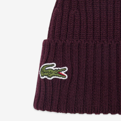 Lacoste | Berretto in lana spazzolata a costine