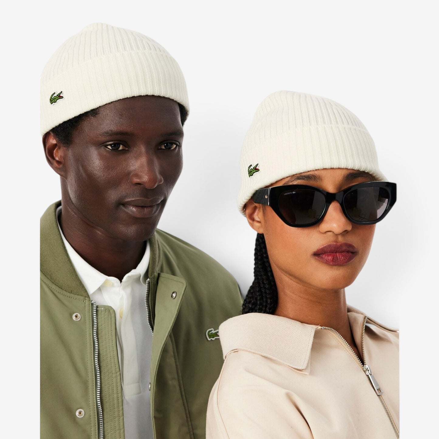Lacoste | Berretto in lana spazzolata a costine