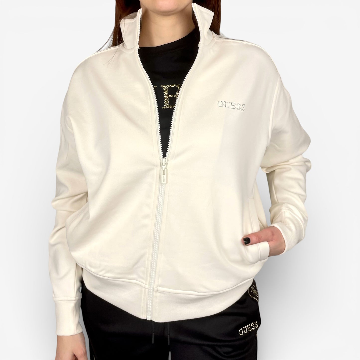 Guess | Felpa Octavia Full Zip con Banda Laterale