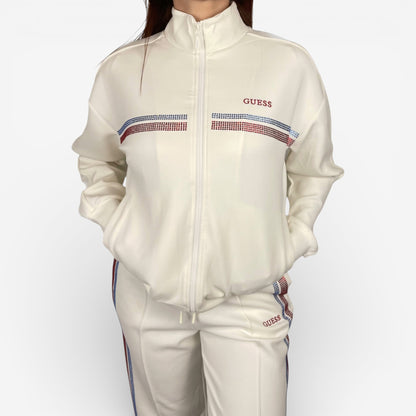 Guess | Felpa Berthe Full Zip con Banda Orizzontale