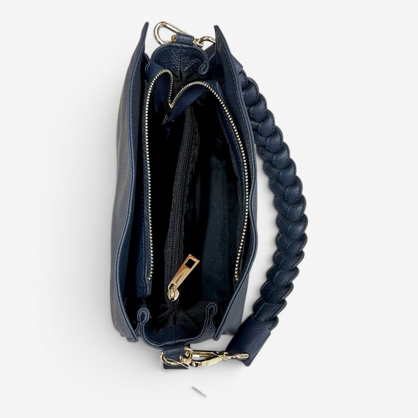 Kammi | Borsa Giorgia in pelle con manico corto intrecciato