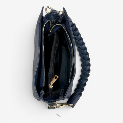 Kammi | Borsa Giorgia in pelle con manico corto intrecciato