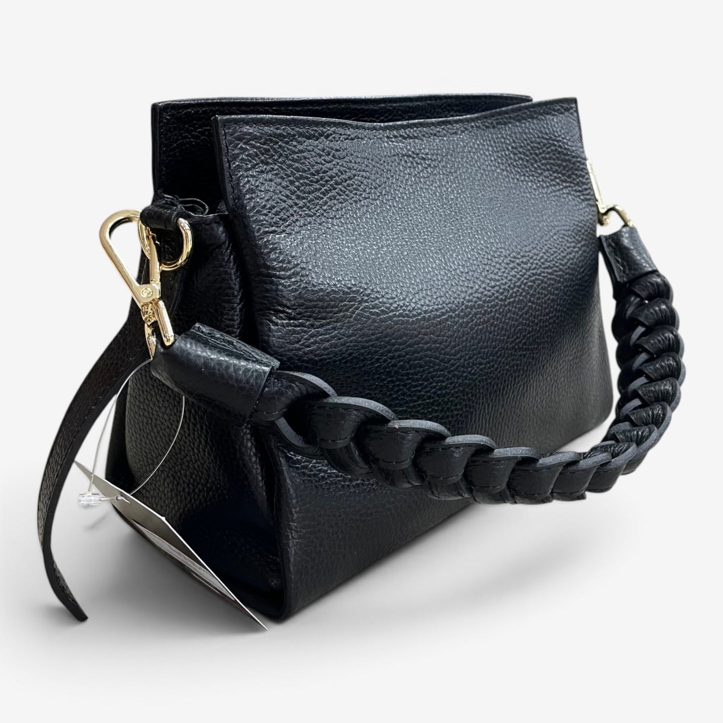Kammi | Borsa Giorgia in pelle con manico corto intrecciato
