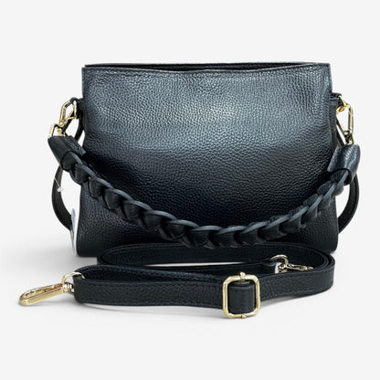 Kammi | Borsa Giorgia in pelle con manico corto intrecciato
