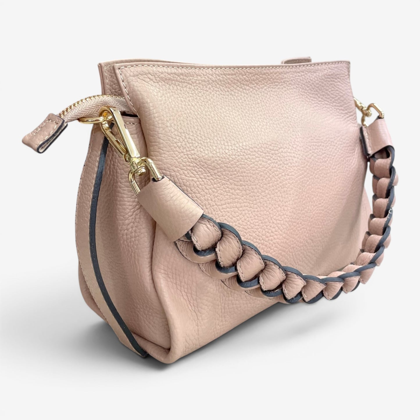 Kammi | Borsa Giorgia in pelle con manico corto intrecciato